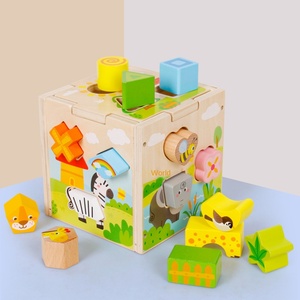 Multifunctional Educational <strong>Building</strong> <strong>Blocks</strong> for Children Interesting Wooden Shape <strong>Pattern</strong> Matching Cartoon Intelligence Box Toys - Product Image 5