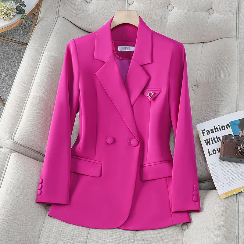 Großhandel Drops hip OEM Hochwertige weibliche elegante Blazer Casual Damen mäntel Mode Outwear Tweed Jacke Office Lady