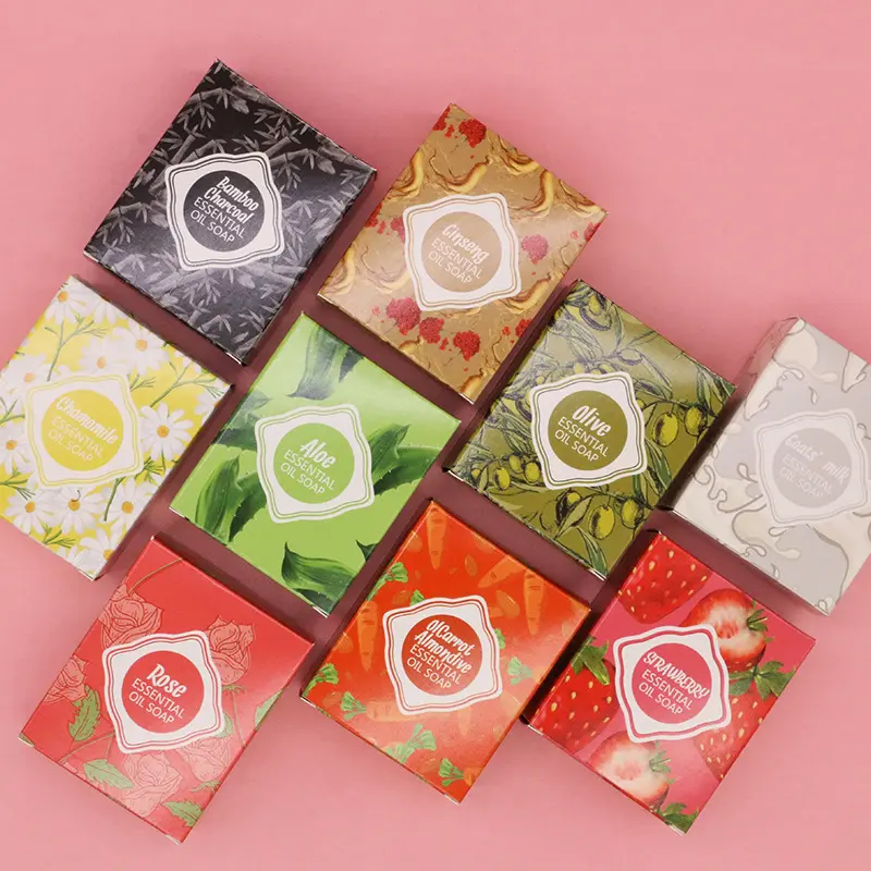 SM OEM Wholesale Organic Bar Soap Private Label Natural Hotel Bath Soap Whitening Handmade Strawberry Soap with gift box