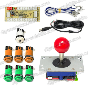 1 jugador Arcade DIY kit controlador USB codificador para PC Juego 6 botones para piezas de joystick Arcade
