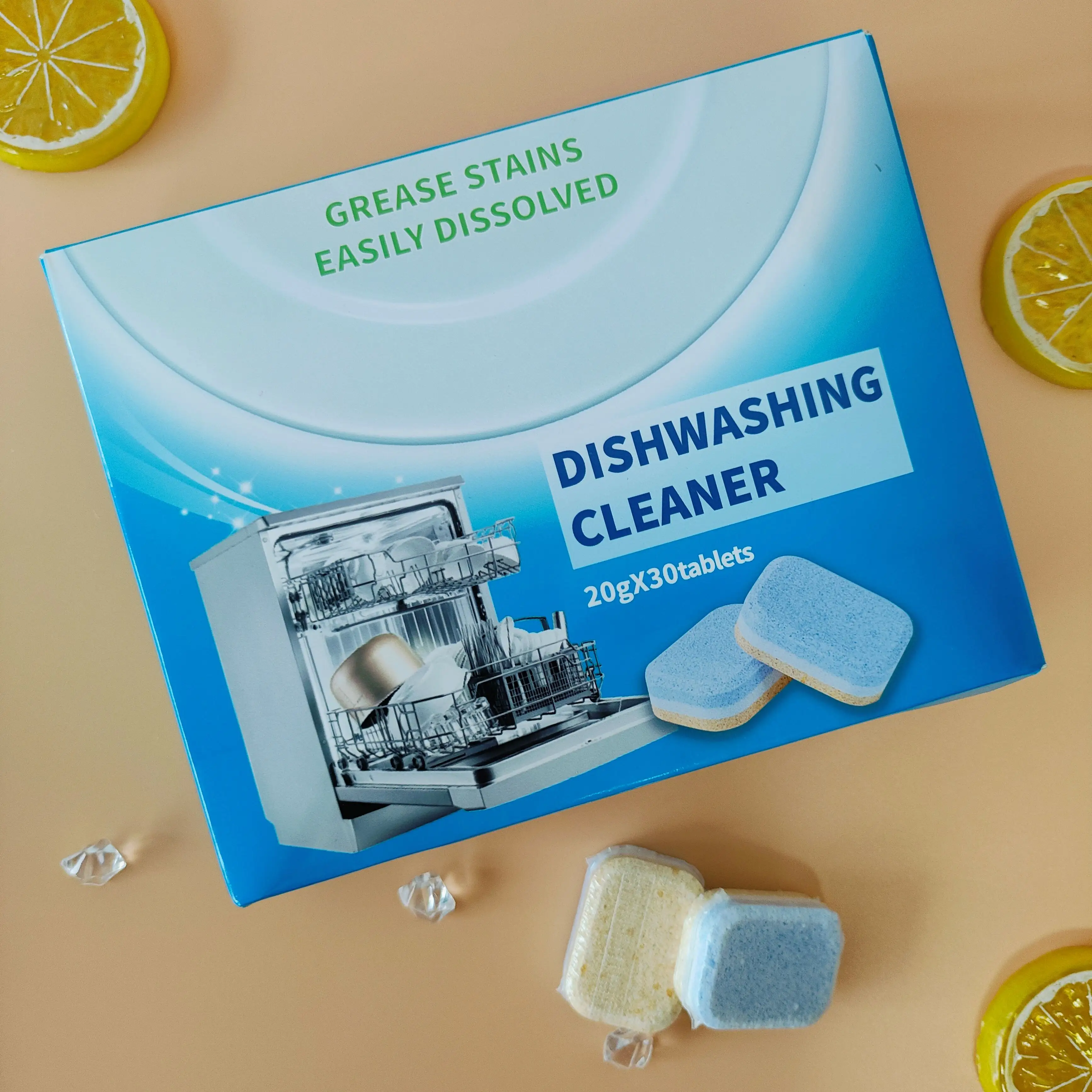 Nouveau produit Comprimés effervescents nettoyants pour lave-vaisselle à légumes à haute efficacité et respectueux de l'environnement Comprimés de détergent pour lave-vaisselle