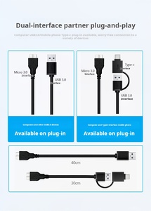 <strong>Usb</strong> c <strong>3.0</strong> 2-in-1 Cable Abs Plastic 2.5 3.5 Inch Sata <strong>Ide</strong> to <strong>Usb</strong> <strong>3.0</strong> Adapter Converter Hard Drive Hdd Ssd to <strong>Usb</strong> Adapter - Product Image 3
