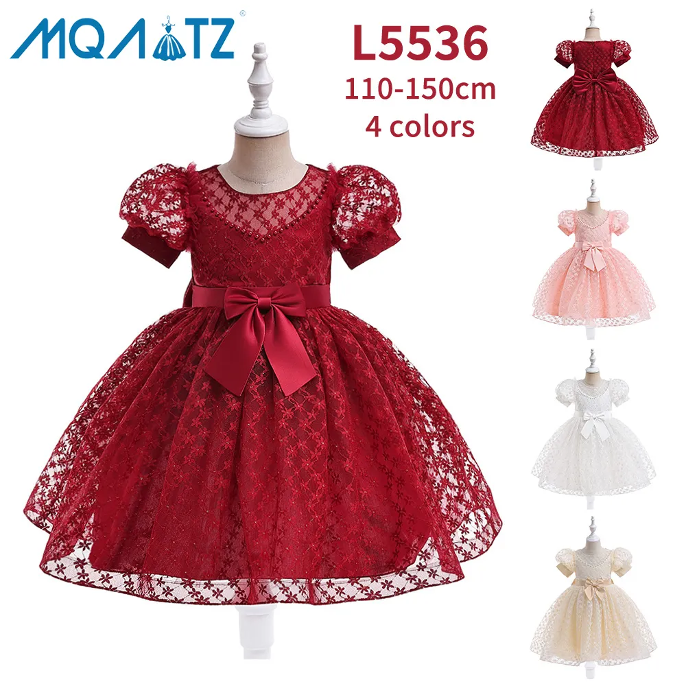 MQATZ diseño de lujo vestido de niña boda evento niños vestido de flores 1-2 años ropa de fiesta de cumpleaños L5536