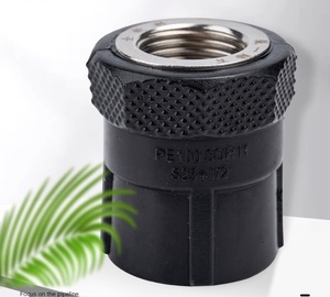耐久性のあるHDPEメスねじ付きカップリングソケット継手PE水パイププラスチックチューブPe 25*20mm