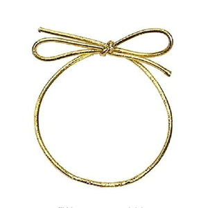 8 Inch Flat Stretch <strong>Customized</strong> Metallic Gold <strong>Elastic</strong> String Cord Pre-tie <strong>Loop</strong> Ribbon <strong>Bow</strong> for Gift Box Packaging Decoration - Product Image 1