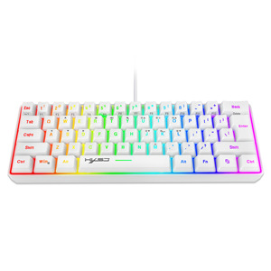Teclado de membrana para juegos de 61 teclas, luz RGB, teclado portátil con cable, múltiples teclas de acceso directo, teclado de grupo - Product Image 5