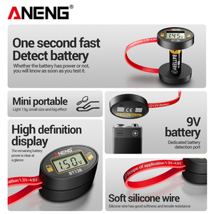ANENG BT138 dijital pil Test cihazları lityum pil kapasitesi Test cihazı ekran damalı analiz ekran AAA AA düğme hücre testi - Product Image 4