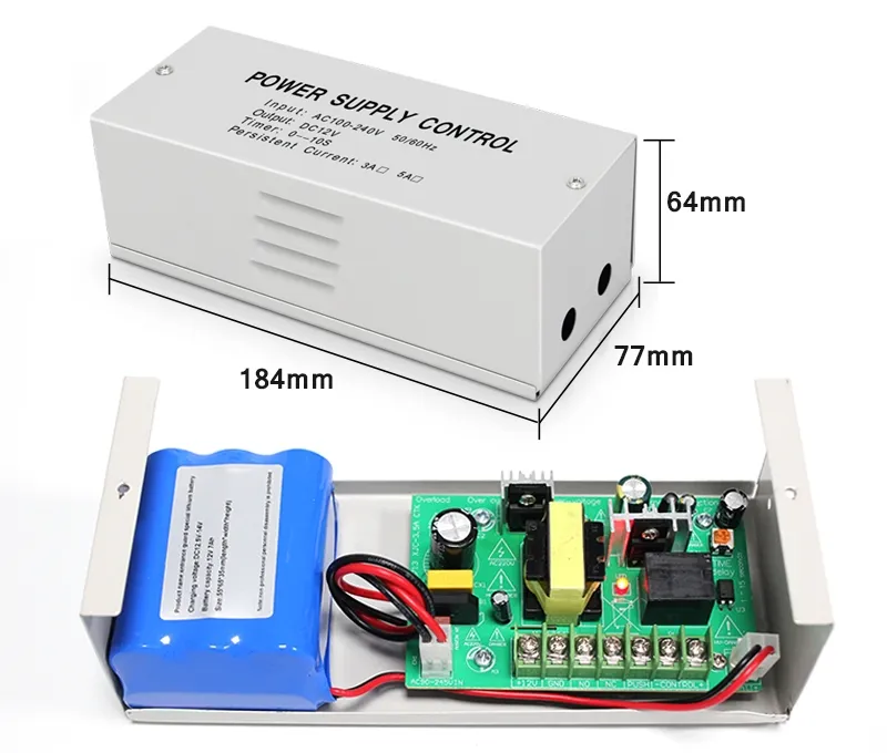 Mini size Switching Power Supply AC100-240V to DC12V for LED Light CCTV Camera and access control, with UPS function