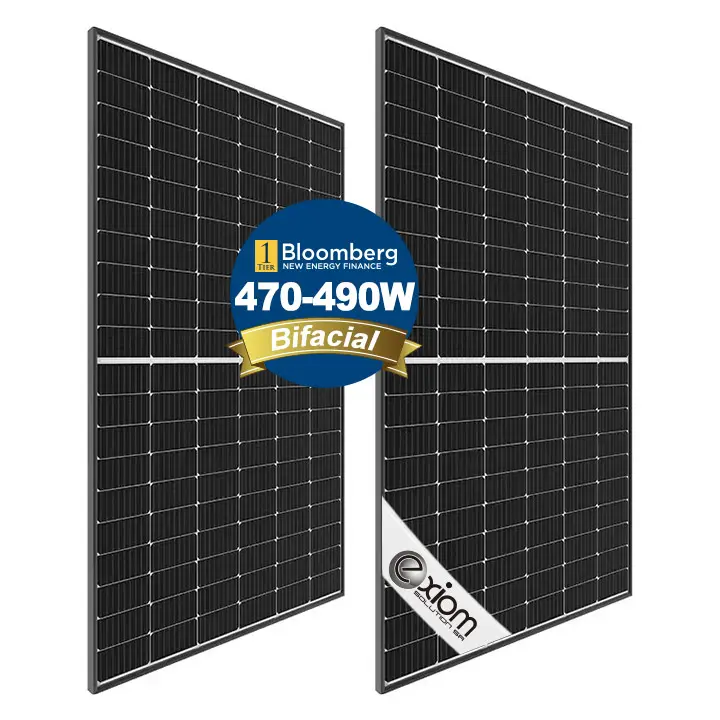 TOPCon نوع N ثنائي الوجه مزدوج الزجاج وحدة PV الضوئية لوح الشمسية 470 وات 480 وات 490 وات سعر الجملة للمنزل