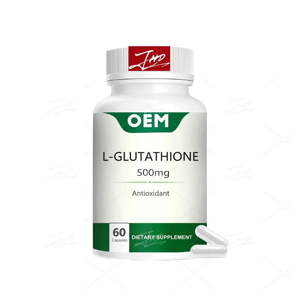 OEM Eigenmarke Hautgehänge 500 mg reduzierte Glutathion-Kapseln für Antioxidans und Lebersupport