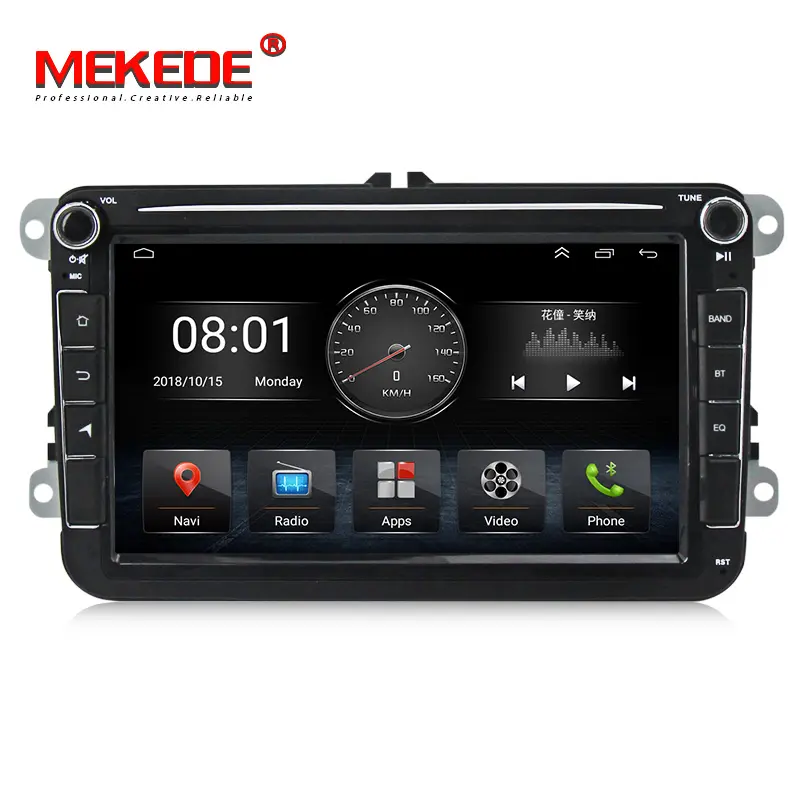 MEKEDE เครื่องเล่น Dvd ติดรถยนต์แอนดรอยด์4คอร์,สำหรับระบบนำทางวิทยุรถยนต์ VW/POLO/PASSAT B6/Golf/Touran/sharan 1 + 16GB/2 + 32GB WIFI GPS BT