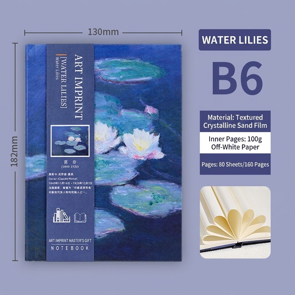 blue Water lily-b6-100g-80 sheets