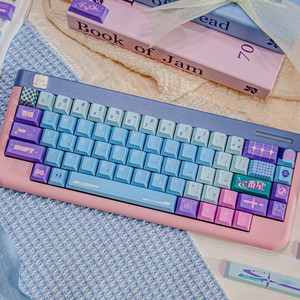 Teclas de eliminación de luces Aiyue Cosmic Steamwave 142 teclas Cherry Profile PBT Dye Subbed Keycap para MX Switch Teclado mecánico - Product Image 4