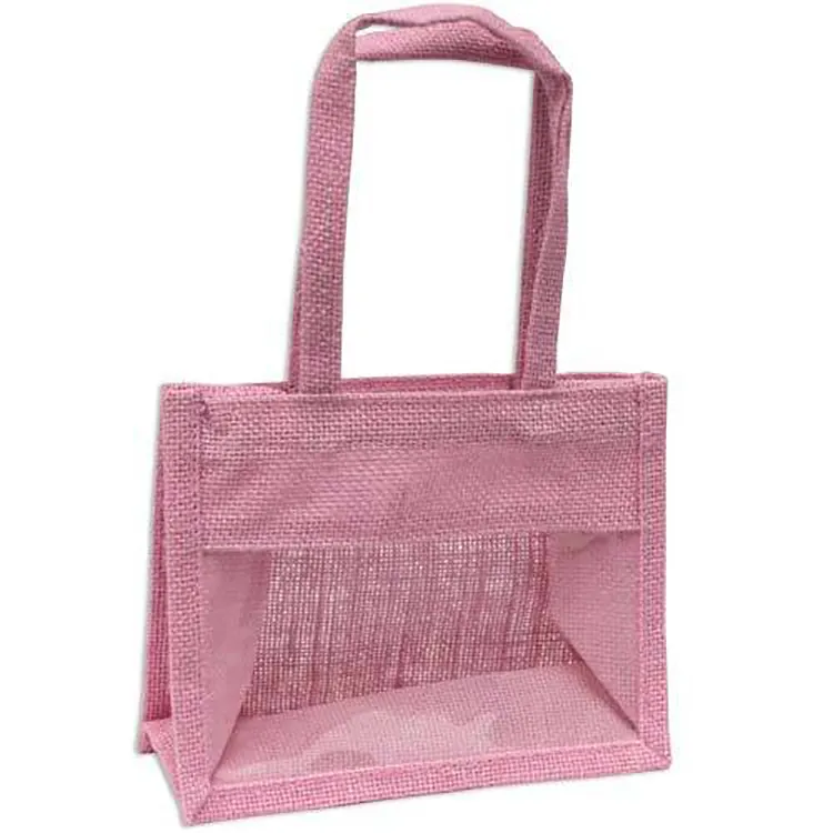 Sac en Jute à paillettes rose d'occasion pour les acheteurs en Europe, au Kenya, en thaïlande, au Nigeria, au Pakistan, avec insertion