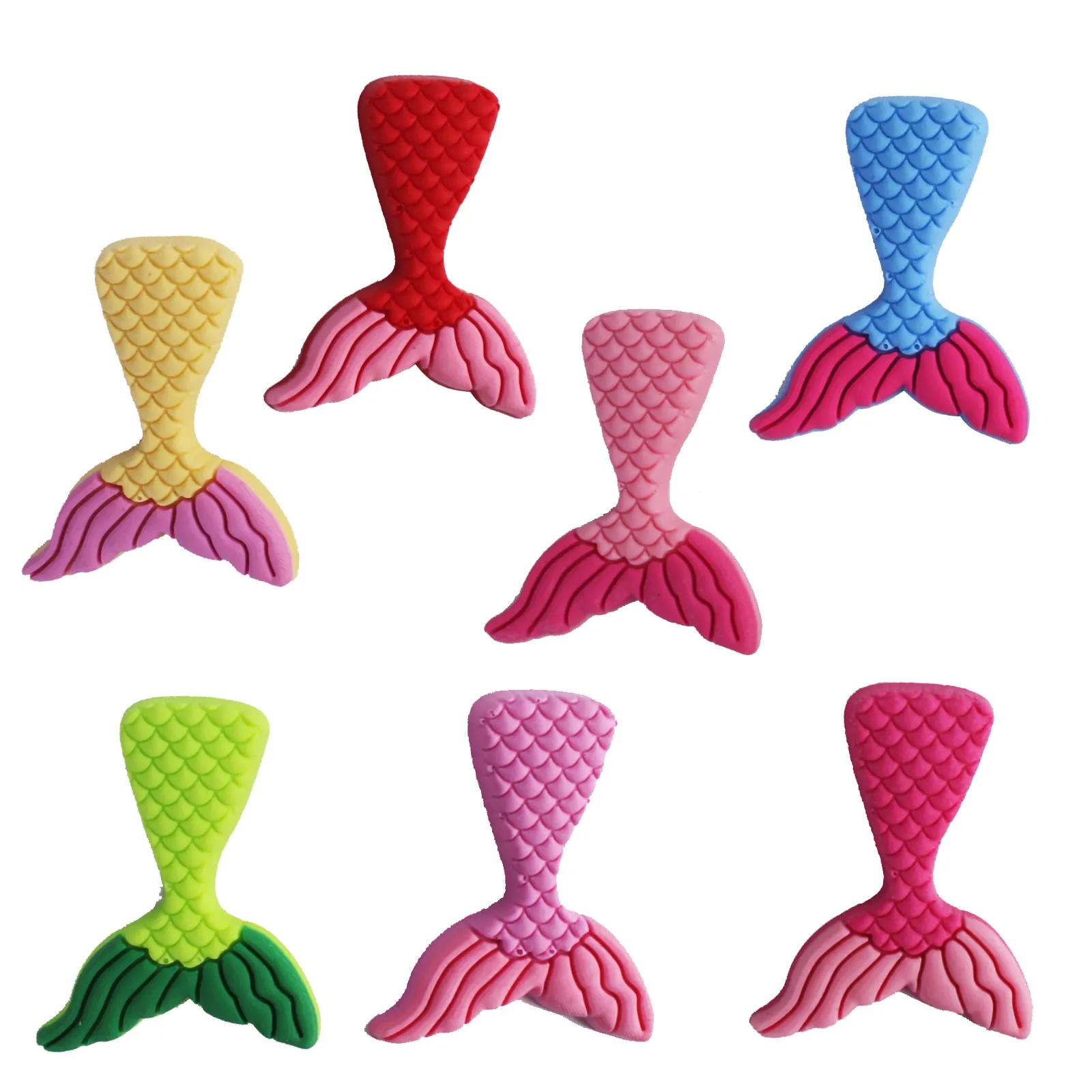 Wholesale Beauty Mermaid Soft PVC Charms Custom Shoe Buckle Custom Logo Rubber PVC Shoe Decoration Charms For Clogs
