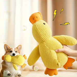Cuddle Duck Interactive Sound Toy for Small <strong>Medium</strong> Dogs Durable Soft <strong>Plush</strong> with Squeaker Bite-Resistant Nylon Fur for Parties - Product Image 2