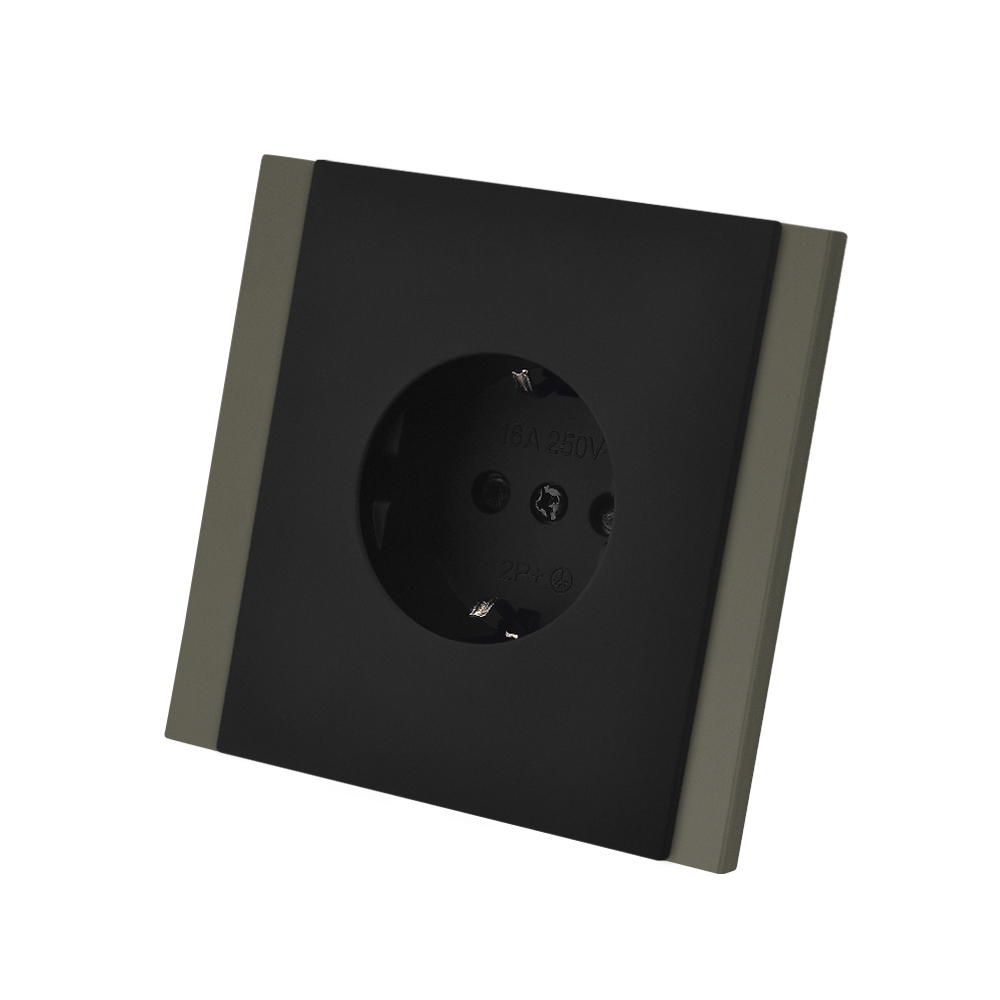 1 Schuko Socket Black