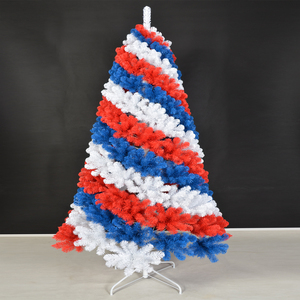 アメリカで作られたアメリカスタイル人工PVCクリスマスツリー赤と白の色 - Product Image 2