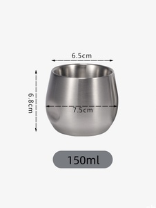 ステンレススチールSmallEspressoカップ5オンスダブルウォール断熱壊れないステムレスタンブラーカップ屋外イベントピクニックパーティー - Product Image 5