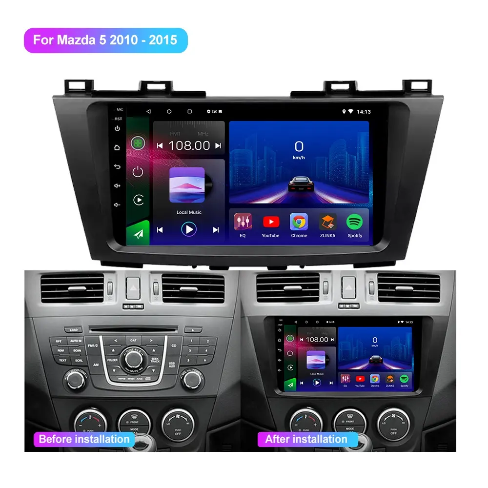 Jmance 9" Android Car Gps Navigator For Mazda 5 3 Cw 2010 - 2015 Frame Multimedia Android Auto Carplay Car Dvd Player