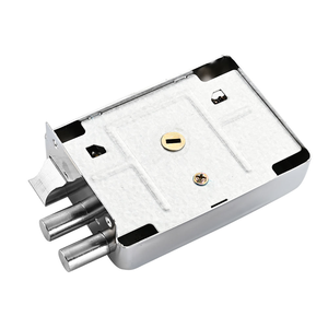 पुराने जमाने की कुंजी पॉलिश स्टेनलेस स्टील बाहरी दरवाजा लॉक कॉपर कोर लाल कांस्य लोहे के लकड़ी का ताला - Product Image 3