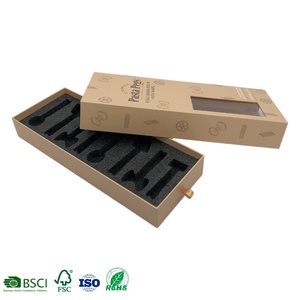 Recycelte Materialien Fenster Schublade Box für Pasta Nagellack Öl Hautpflege Serum zum Verschenken Verpackung Spot UV-Druck starr