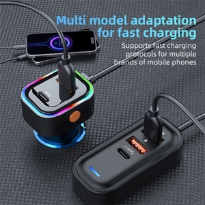 ที่ชาร์จในรถยนต์ K5 USB 3ช่องสำหรับชาร์จในรถยนต์ตัวชาร์จเร็ว66วัตต์อะแดปเตอร์ชาร์จ5พอร์ตใหม่ล่าสุด - Product Image 4