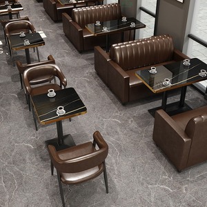 Quán Cà Phê Sữa Trà cửa hàng sofa RETRO quán ăn giản dị quán cà phê quán bar rõ ràng kết hợp bàn ghế quán rượu thực phẩm phương Tây - Product Image 1