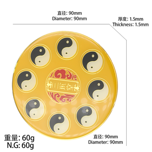 Metal Tai Chi Eight Trigrams Commemorative Plate Custom Daoist Bronze Circular Commemorative Medallion Drop Glue Badge - Product Image 5
