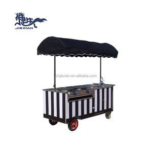 รถเข็น JX-CC180พร้อมที่เผาสำหรับวางอาหารรถเข็นขายอาหารทำจากโลหะสำหรับวางบุฟเฟ่ต์ริมถนนสำหรับใส่อาหาร - Product Image 1