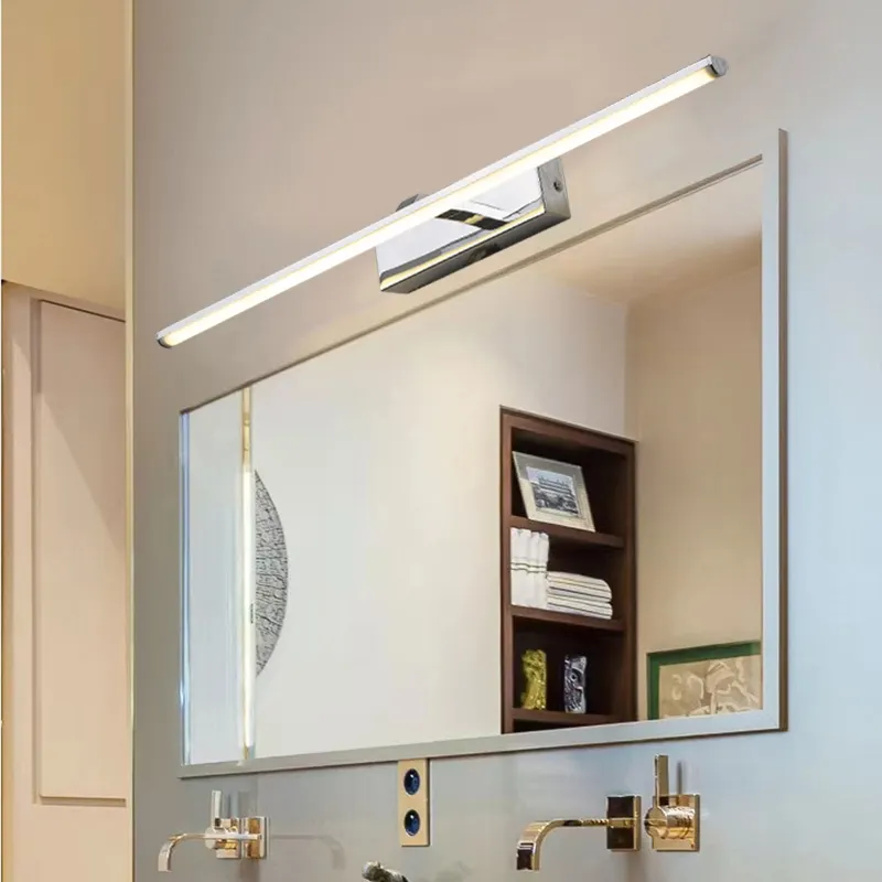 Chrome Modern Indoor Wall Mounted Mirror Lights Waterproof Home Hotel Led Bathroom Vanity Lighting