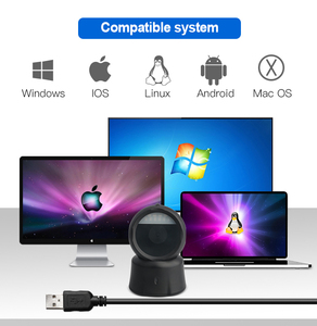 Luz de escáner de código QR omnidireccional DP8210 2D para escaneo de precios de supermercado-Lector QR con cable de escritorio con USB y RS232 - Product Image 5