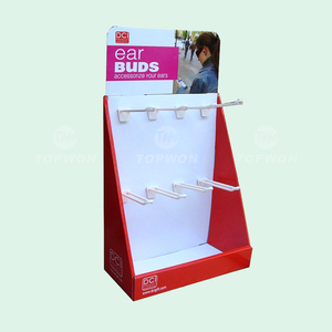 Custom Retail Counter Stand Box <strong>Table</strong> <strong>Display</strong> Rack <strong>With</strong> Pegs <strong>Hooks</strong> Cardboard Carton Counter <strong>Top</strong> <strong>Display</strong> - Product Image 1