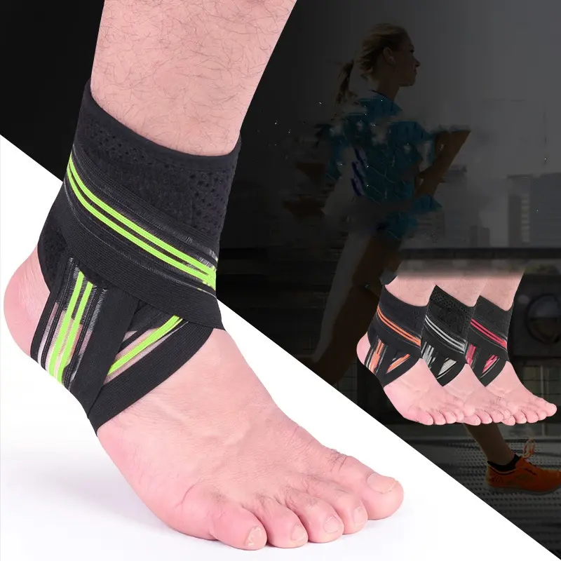 Bandas elásticas de alta calidad al por mayor para correr, deportes, baloncesto, mangas protectoras de tobillo transpirables, soporte de tobillo