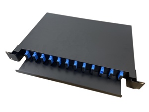 19英寸1U 24芯抽屉式机架安装光纤接线板，带12端口SC双工适配器 - Product Image 2