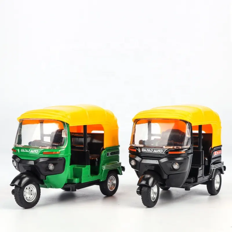 Hot Sell India Dreirad Retro Simulation Automodell Druckguss Metall Motorrad Druckguss Spielzeug
