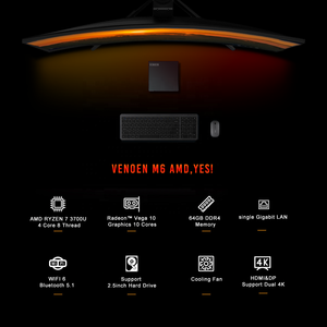 AMD Mini <strong>PC</strong> R7 3750H HD DP Dual Display Win11 Computer Small Form Factor <strong>PC</strong> Aluminum Alloy <strong>case</strong> - Product Image 6