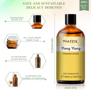 100ML Ylang Ylang uçucu yağ 100% saf doğal bitki uçucu yağ için Aroma yayıcı - Product Image 5