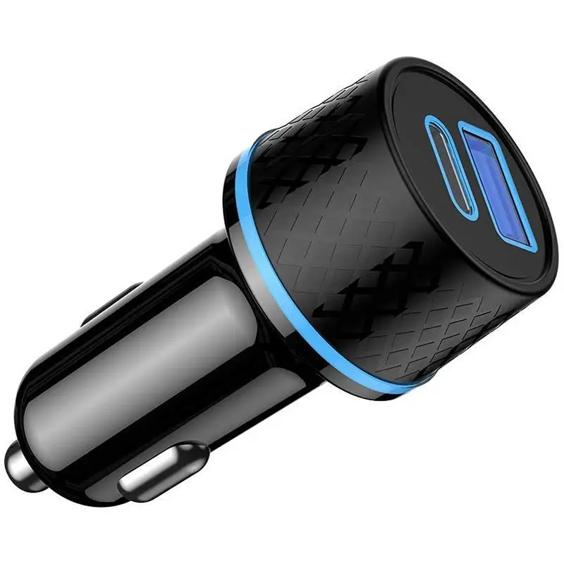 USB C Car Charger QGeeM Smart USB 3.0+C Fast Charger Portable Adapter Compatible with LG Google Pixel GPS Z Play Droid Motorola