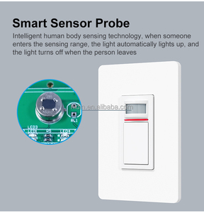 Sistema de automatización del hogar inteligente 1/2 Gang, interruptor de Sensor de movimiento Pir para el hogar inteligente/interruptor de luz inteligente con Sensor de movimiento remoto PIR - Product Image 6
