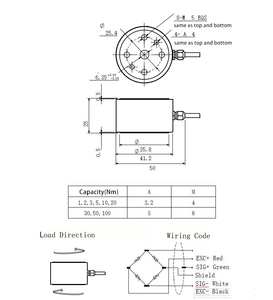Certificato CE produttore di celle di carico trasduttore sensore di forza sensore di coppia statica 1,2,3,5,10,20,30,50,100N.m IP68 - Product Image 6