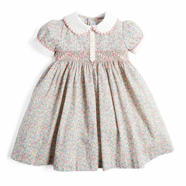 Vestidos de Noche elegantes de lujo para bebés, moda de alta calidad, bonitos vestidos florales con mangas abombadas, personalizados para niñas