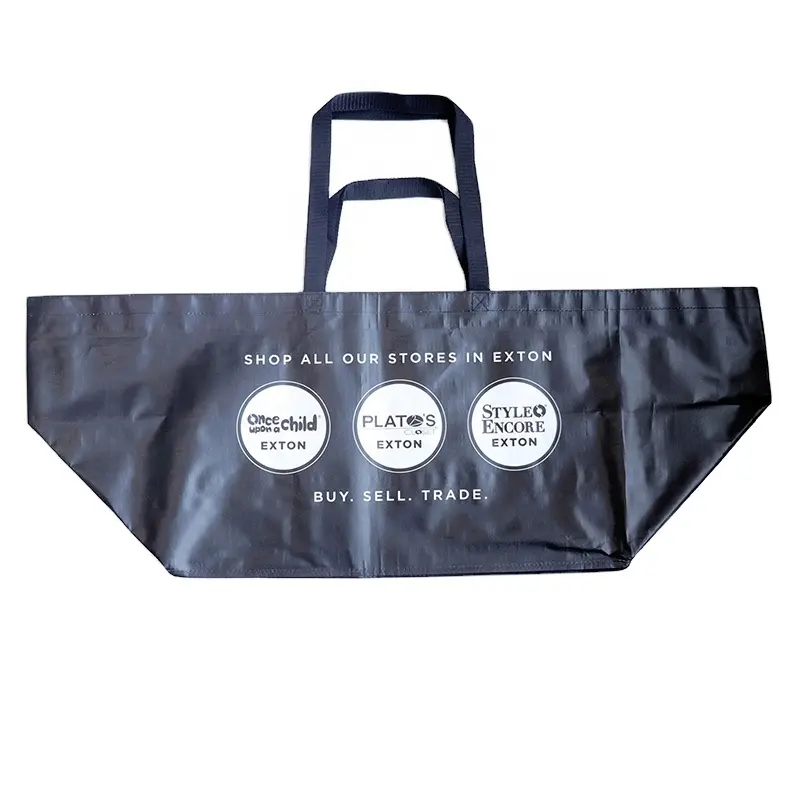 Énormes sacs à provisions tissés en polypropylène recyclé personnalisé sac en forme de bateau sacs promotionnels réutilisables