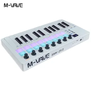 M-VAVE SMK-25 II 25 клавиш MIDI контроллер клавиатура USB Mini 16 RGB барабанные колодки 8 кнопок музыка Midis программное обеспечение в комплекте - Product Image 2