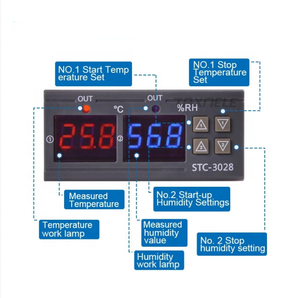 Controlador Digital de humedad y temperatura, termómetro de AC110-220V, higrómetro, Incubadora, termostato, Humidistat, STC-3028, 12V, 24V - Product Image 2