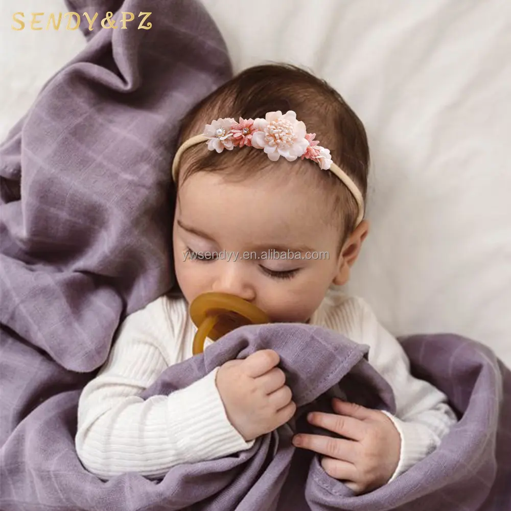 Novo Design Bonito Criativo Flores Do Bebê Headbands Pérolas Floral Meninas Infantil Criança Recém-nascida Hairbands Acessórios