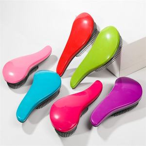 カールヘア用の新しいデザインのプラスチック帯電防止ヘアブラシ明るい色のもつれのない髪 - Product Image 6