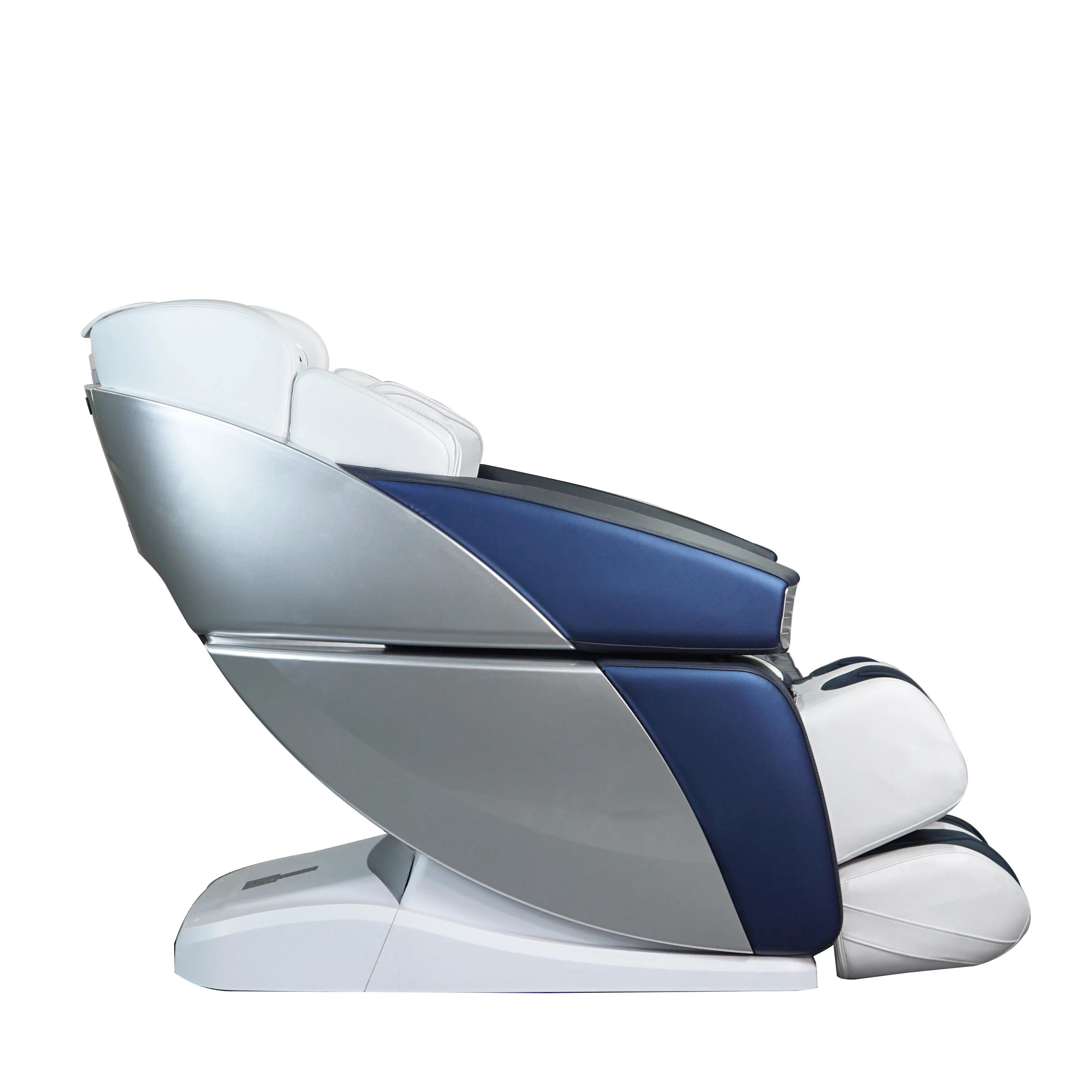 Soggiorno future design sedia da massaggio 4D blu e bianca a gravità zero rullo per piedi massaggio per sedia in ABS