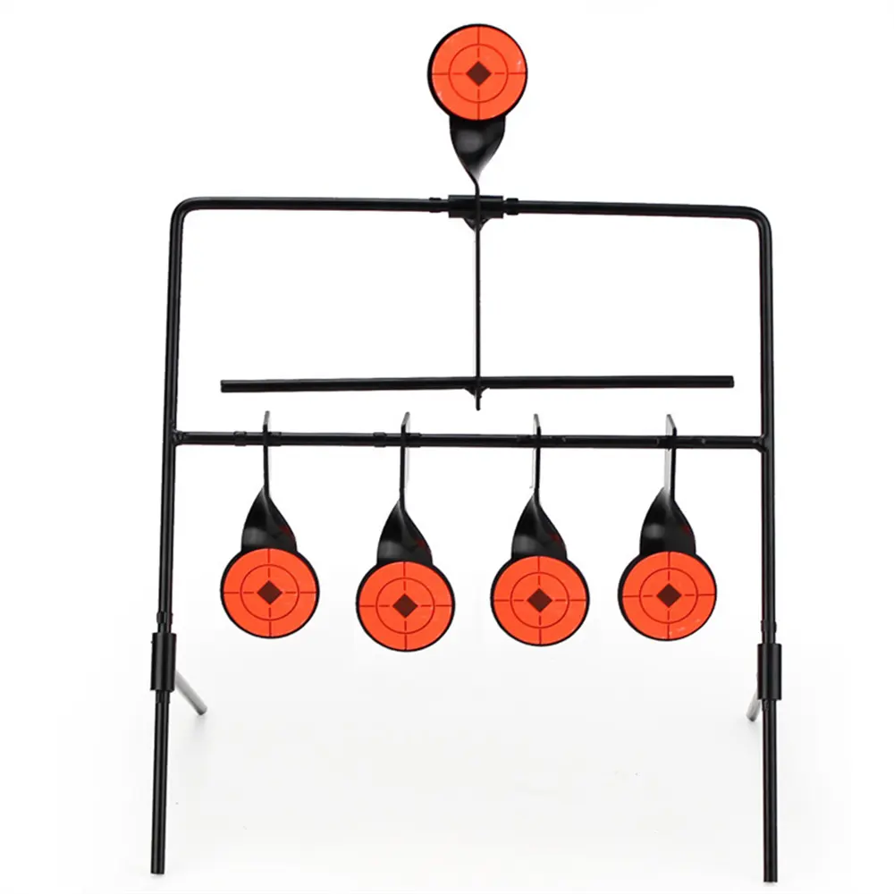 Tactique métal acier fronde Paintball tir à l'arc accessoires de chasse avec 5 plaques réinitialiser cible de tir