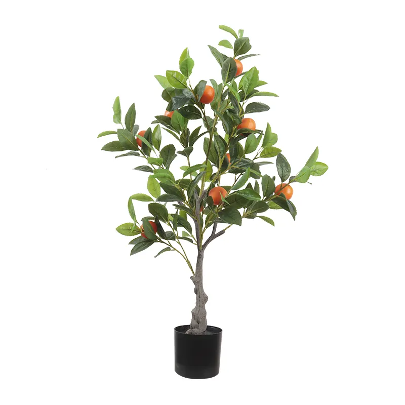 Venta al por mayor pequeño Naranjo artificial plantas árbol frutal artificial para decoración estrella aeropuerto boda tecnología personalizada